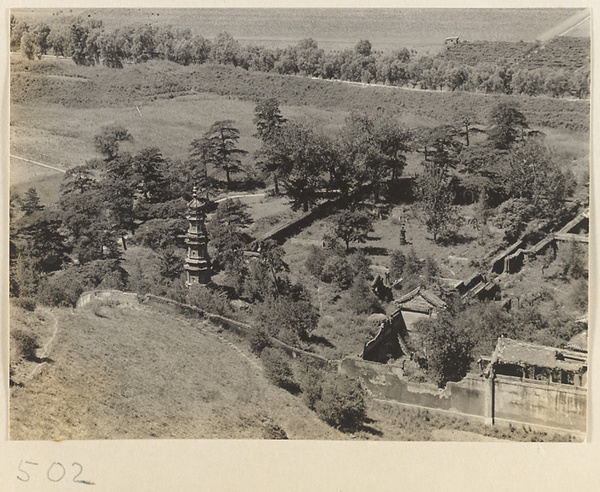 Duo bao liu li ta and walled temple grounds on Back Hill at Yihe Yuan