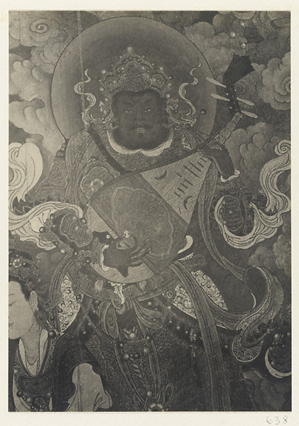 Detail of Ming dynasty mural on north wall showing Sarasvati playing a pi pa