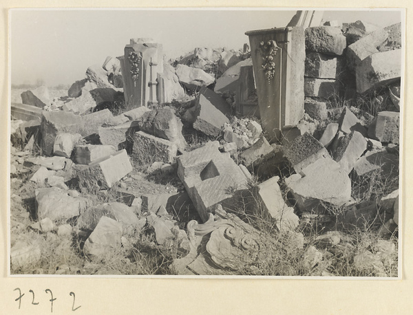 Building fragments at Yuan Ming Yuan showing relief work