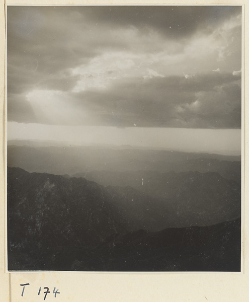 View of landscape and clouds on Tai Mountain