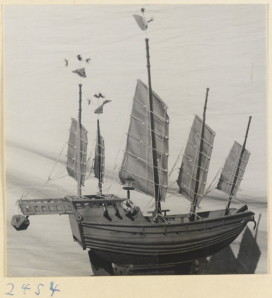 Model of a junk in a workshop in a village on the Shandong coast