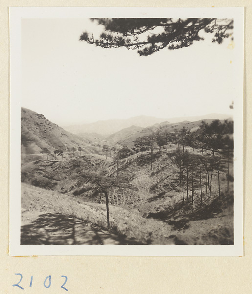 Mountain landscape on the pilgrimage route up Miaofeng Mountain