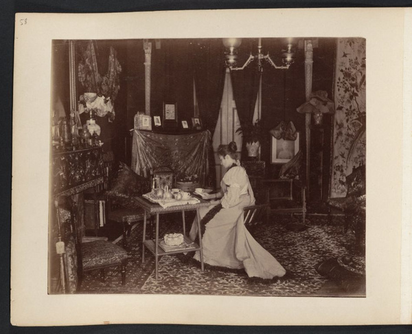 Anna Drew having tea at home in Canton