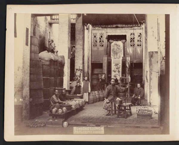 Cheong Loong merchants selling preserved ginger, Canton