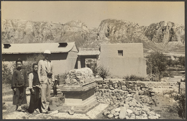 Muslim boys and missionary at gong bei