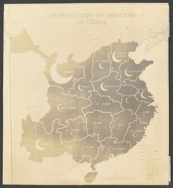 Chart showing distribution of Moslems in China