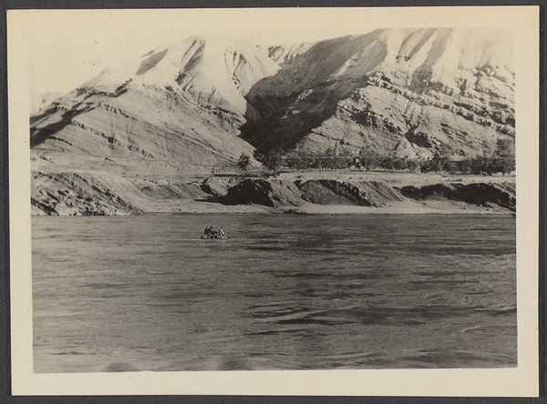 A quick way downstream. Note fruit trees near bank.