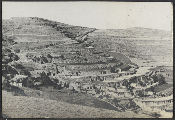 On the road to Pingliang. Loess terraces.