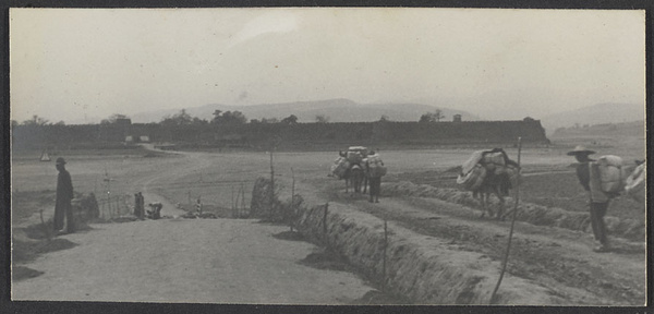 Lungchow, Shensi. Approaching the city from east.