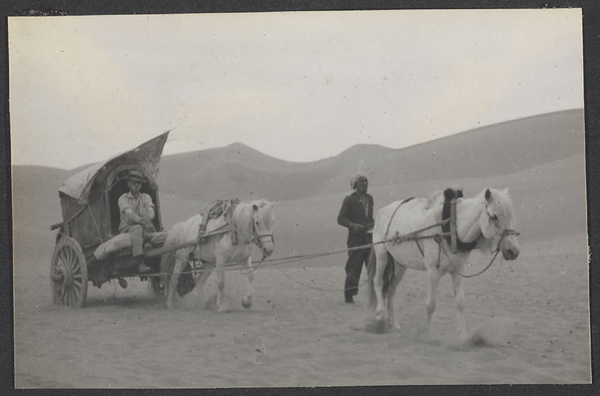 Crossing an arm of the Gobi, the Alashan Desert.  Pure sand.