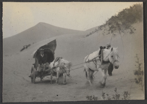 Crossing an arm of the Gobi, the Alashan Desert. Hard work.