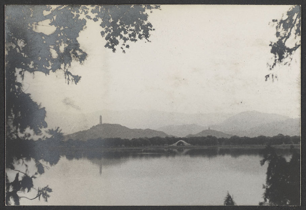 Summer Palace and Yuquan Hill.  Kunming Lake, Yu feng ta, and camel-back bridge.