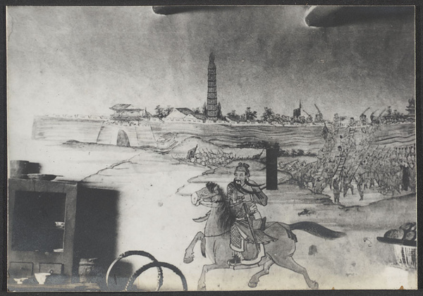 Into Ningsia City. War on an inn wall, Wang Yuan Ch'iao.