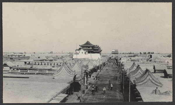 Ningsia City. Main street east from Bell Tower.