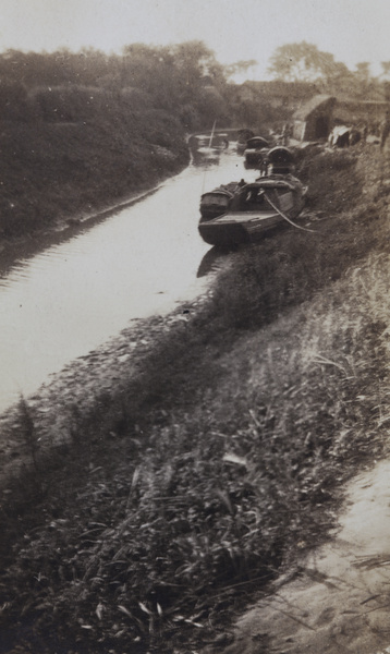 Sampans on a waterway