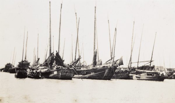 Moored junks, Huangpu River, Shanghai