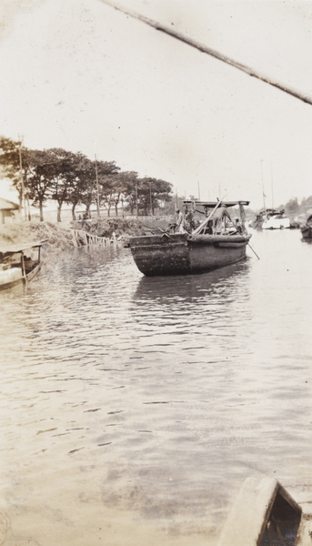 A barge on a waterway