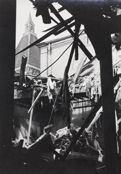 Interior of Palace Hotel, Shanghai, after the bombing of 14 August 1937