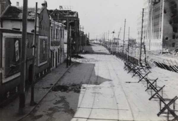 Boundary Road near Shanghai North Railway administration building, Shanghai, October 1937