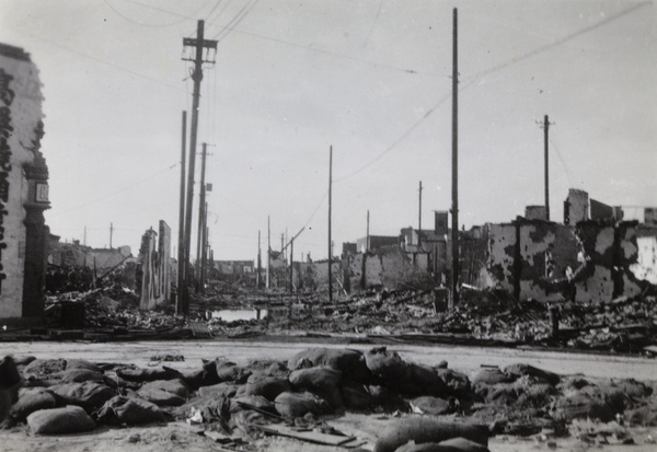 Ruins in Chaoufoong Road and Tongshan Road, Shanghai, 1937