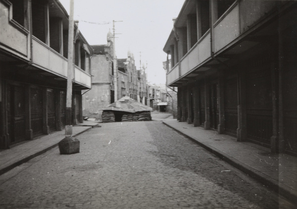 An abandoned Chinese guard post, Zhabei, Shanghai, October 1937