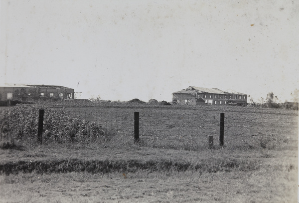 Bomb damaged Hungjao Aerodrome, Shanghai, 1937