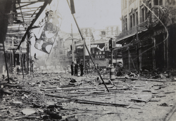 Aftermath of bombing, Wing On (Yong'an) Department Store, Nanking Road, Shanghai, 23 August 1937