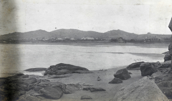 Shoreline with buildings