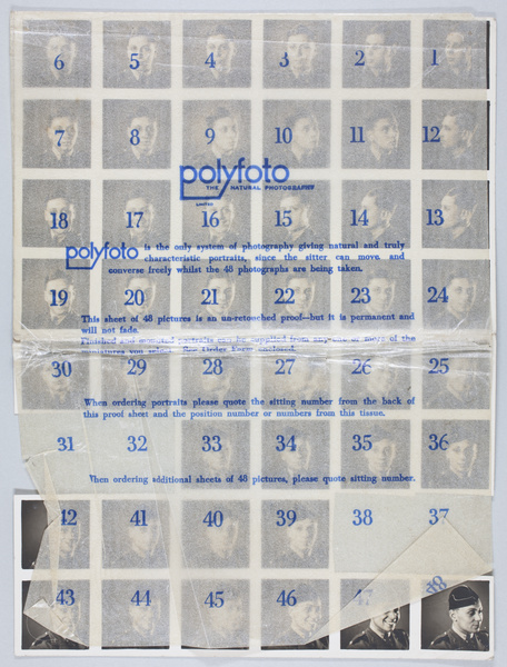 'Polyfoto 48' proof sheet - John E. Stanfield, as Second Lieutenant, 1942
