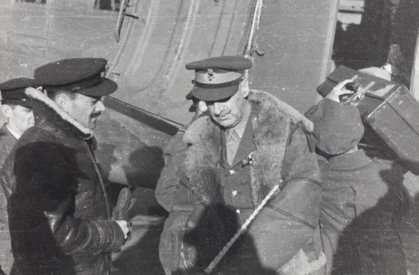 Sir Adrian Carton de Wiart, with a Dakota, Peking