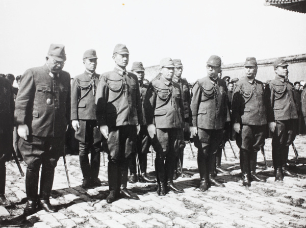 Japanese commanders before surrendering their swords, Peking