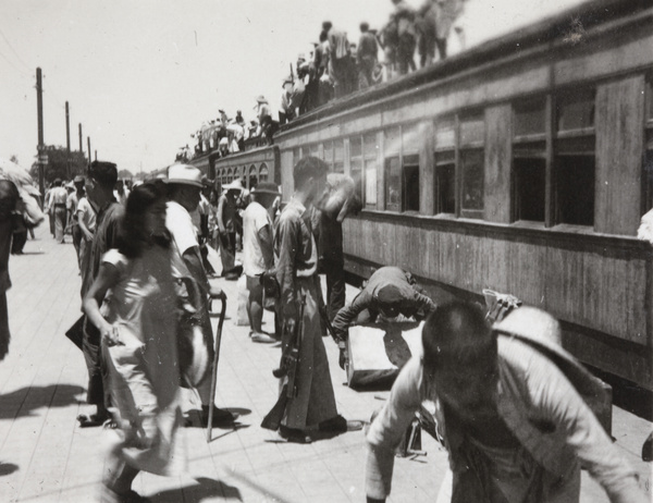 Platform and train, railway station, Sian