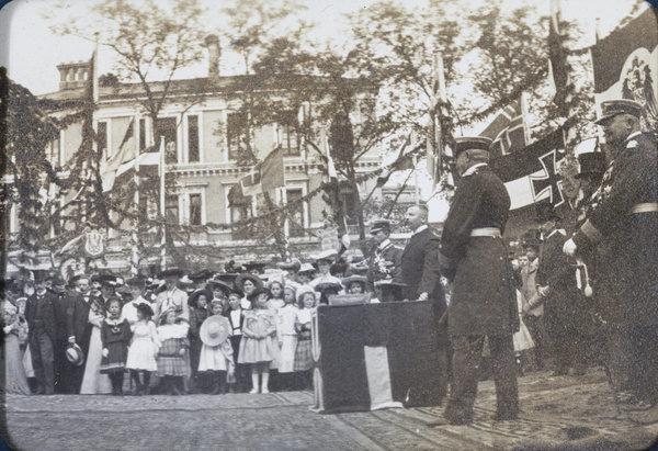 Laying the foundation stone of the new Club Concordia, The Bund, Shanghai