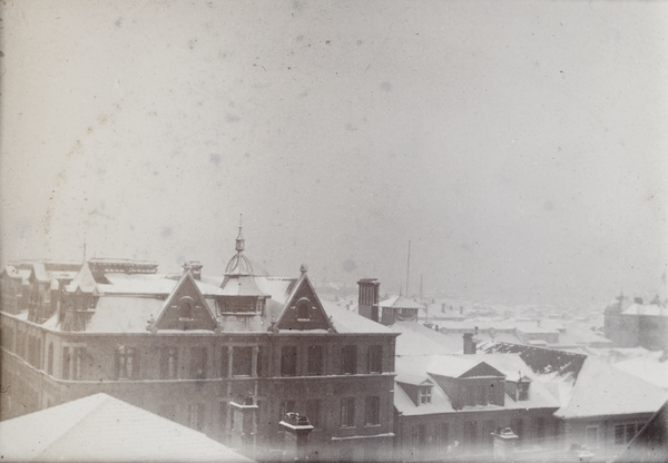 Snow on rooftops, Shanghai