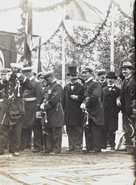 Officials and spectators at ceremony to lay the foundation stone of the new Club Concordia, Shanghai