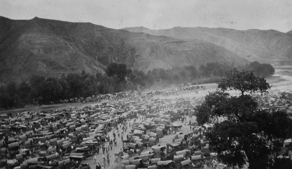 Mass of parked Peking carts