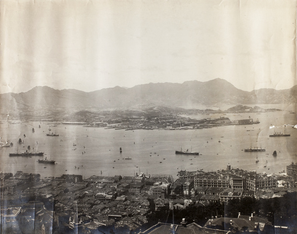 View over Hong Kong and Victoria Harbour, towards Kowloon