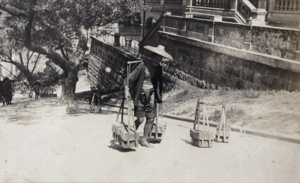 Construction workers carrying bricks, Breezy Path, Hong Kong