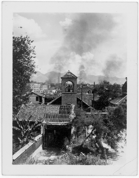 Buildings in Chongqing on fire