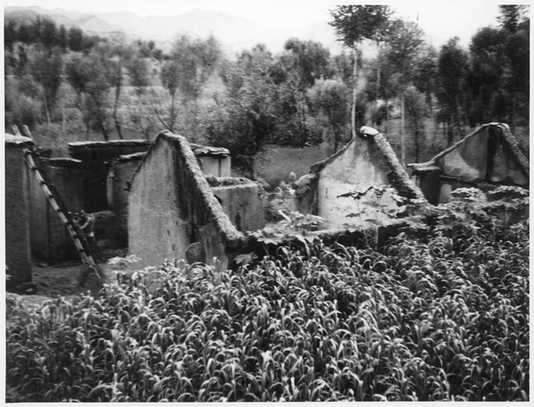 Houses burnt down by the Japanese