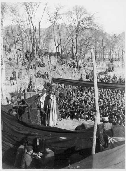 A mass meeting at 1st Sub-district, Jinchaji, 1942