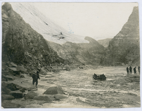 Crossing the icy Yongding River near a Japanese garrison, in a coracle-like basket, December 1941