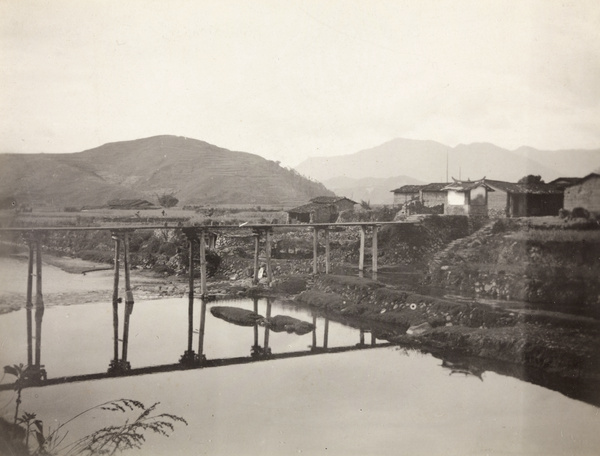 Wooden bridge at Penghu, near Yongchun, Fujian