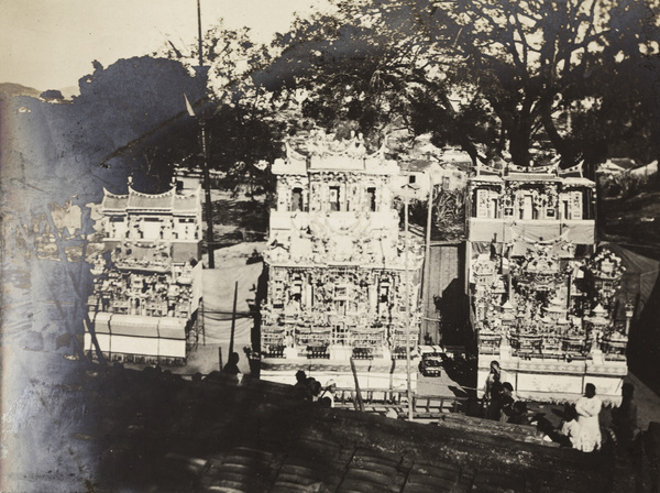 Paper temple funerary offerings for burning