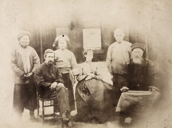 Dr James Laidlaw Maxwell Sr. and Mrs  Mary Anne Maxwell, with Bûn, Thih, Niû-á and Ngó-á, Taiwan