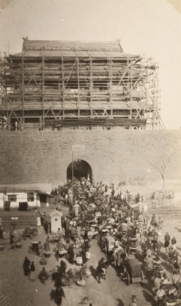 Hatamen gate being repaired, Beijing