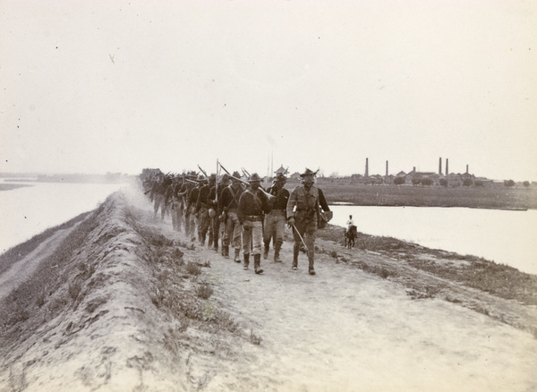 9th US Infantry returning along Weitze after the capture of the Chinese City, Tianjin