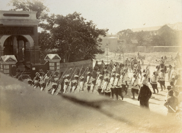 Allied soldiers marching, Tientsin
