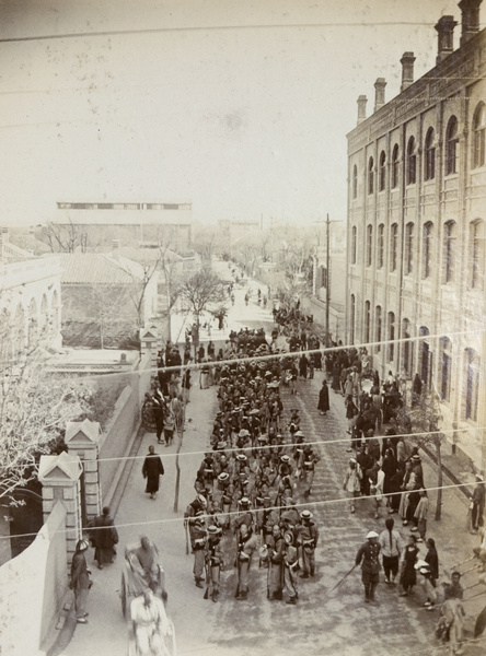 Allied forces assemble in Victoria Road, Tientsin