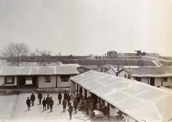 Alliance soldiers in fort courtyard